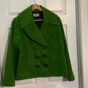 Merona Vibrant Green Double-Breasted Pea Coat